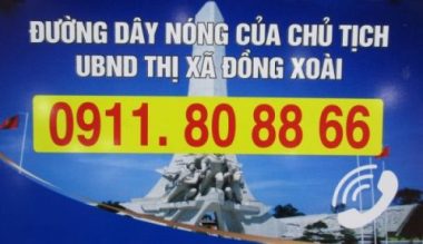 Số điện thoại đường dây nóng của Chủ tịch UBND thị xã Đồng Xoài