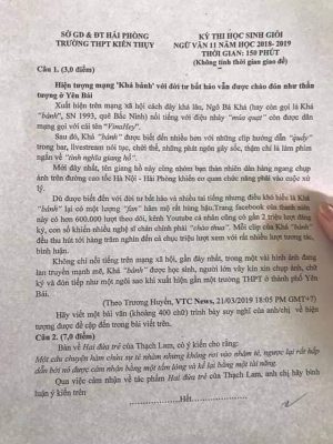 KhÃ¡ báº£nh vÃ o Äá» thi há»c sinh giá»i VÄn: GiÃ¡m Äá»c Sá» GDÄT Háº£i PhÃ²ng nÃ³i gÃ¬? - 1