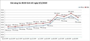 Giá vàng hôm nay 9/1, bất ngờ sụt giảm, mất đỉnh cao 7 năm