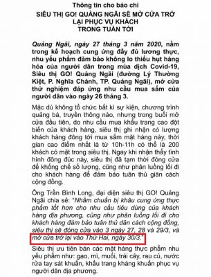 bigc quang ngai khai truong giua dich covid-19: chua duoc cap chung nhan an toan thuc pham? hinh anh 2