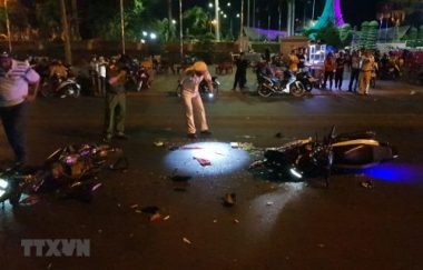 Hiện trường vụ tai nạn. (Ảnh: Đậu Tất Thành/TTXVN)
