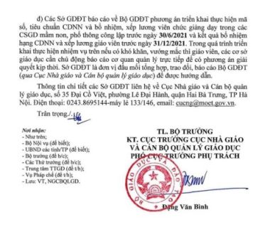 Bộ GD-ĐT 'quán triệt' việc bổ nhiệm và xếp hạng giáo viên