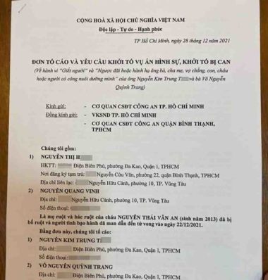 Mẹ đẻ bé gái 8 tuổi bị bạo hành tử vong đề nghị khởi tố chồng cũ