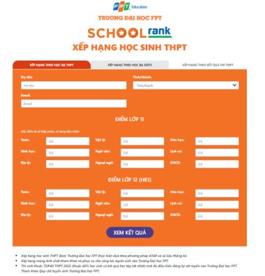 Trang tra cứu xếp hạng giúp sĩ tử tự đánh giá năng lực, tham khảo chọn trường